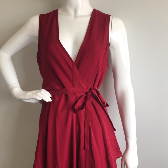 Haute Hippie Silk Bordeaux Wrap Dress - Picture 2 of 8